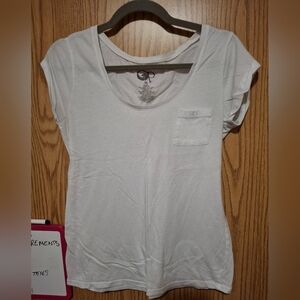 OP Women's Classic White Tee with Pocket